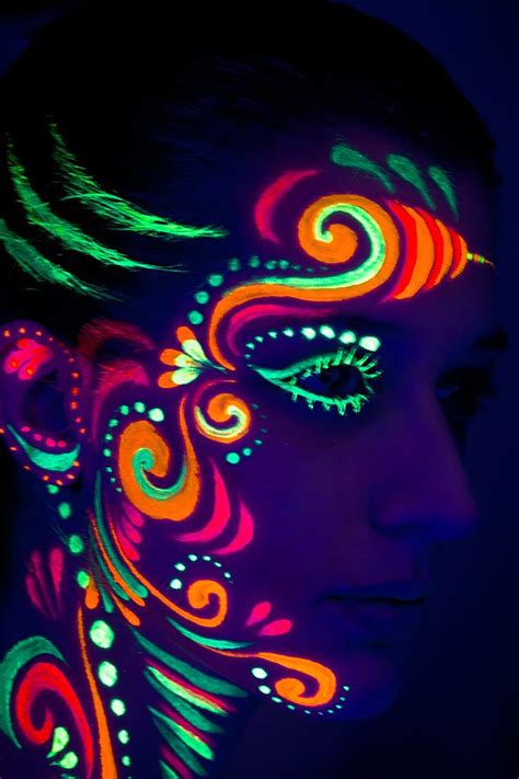 Pin by Jenny Fuentes on UV Blacklight paint | Neon face paint, Glow ...