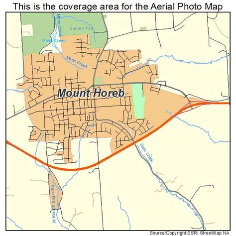 Aerial Photography Map of Mount Horeb, WI Wisconsin