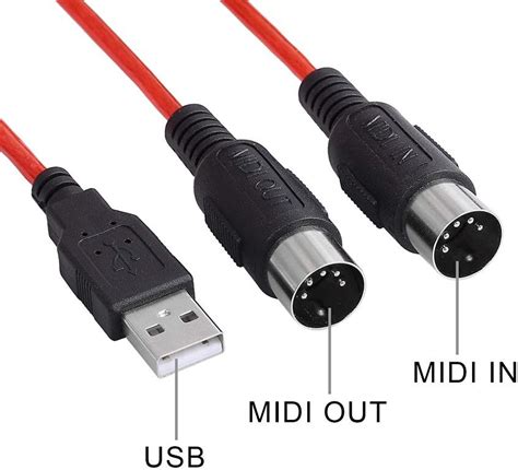 "MIDI to USB Cable 5 Pin MIDI DIN USB Interface Adapter 6.5Ft MIDI Converter Compatible with Mac ...