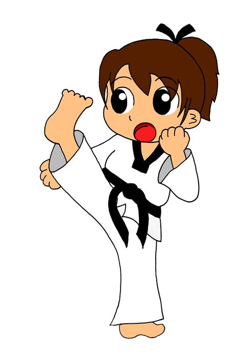 Karate Girl Cartoon Drawing