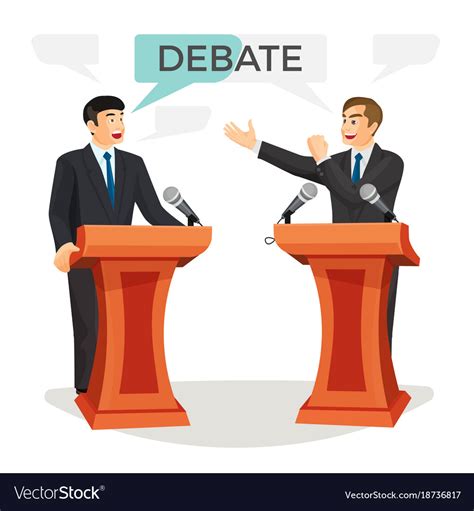 Debate poster with two politicians Royalty Free Vector Image