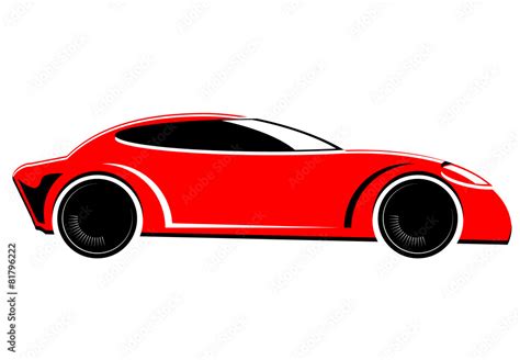 Red sports or race car vector image Stock Illustration | Adobe Stock