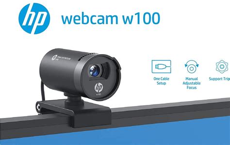 HP w100 Webcam 480p/30 Fps Webcam, Built-in Mic,Wide-Angle View for ...