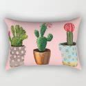 Three Cacti With Flowers On Pink Background Art Print by LaVieClaire | Society6