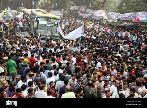 NOVEMBER22,2021,DHAKA,BANGLADESH- The leaders and activists of the Bangladesh Nationalist Party ...