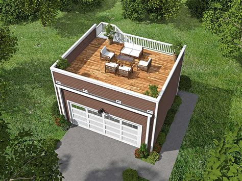 Garage with Roof Top Deck - 68436VR | Architectural Designs - House Plans