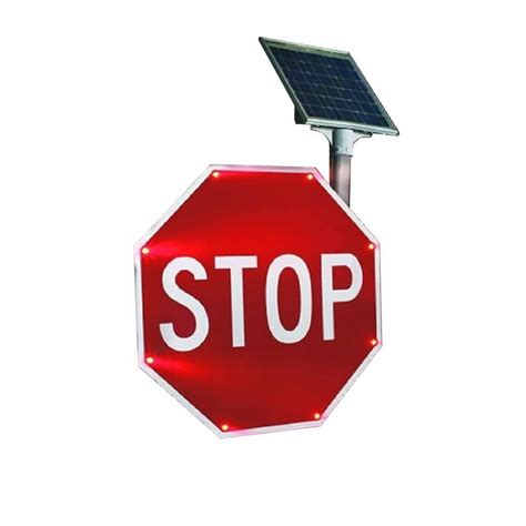 Solar LED Stop Sign 30" | Solar-Powered Stop Sign