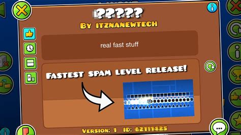 Fastest spam level release (and gameplay without motion blur this time) - YouTube