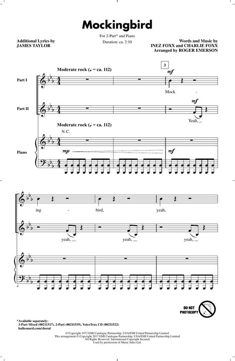 Mockingbird | Sheet Music Direct