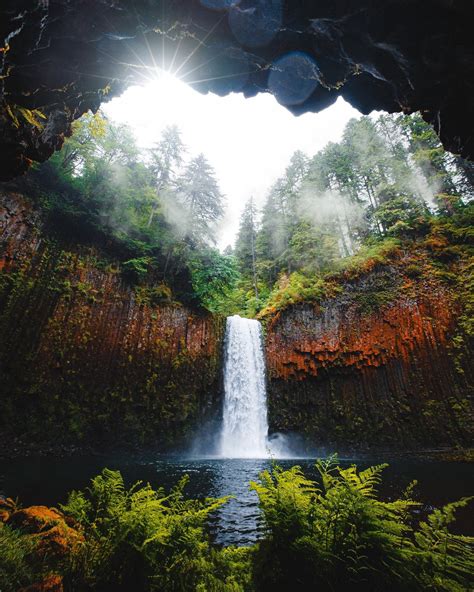 Abiqua Falls, Oregon. Where you can walk through a cave and see a waterfall. : BeAmazed