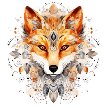 Fox Mandala Watercolor Painted, Mandala, Nature, Concept PNG Transparent Image and Clipart for ...