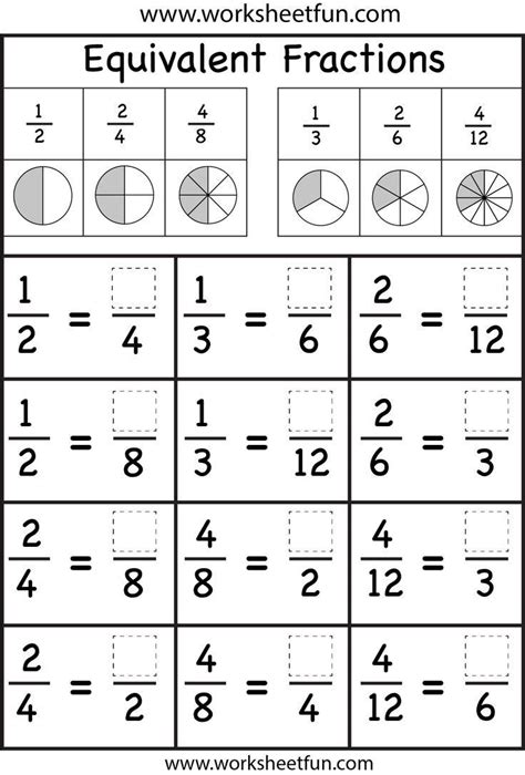 Equivalent Fractions Worksheets Grade 3