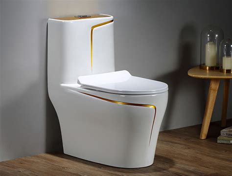 Luxury Toilet With An Elegant Gold Stripe - Royal Toiletry Global