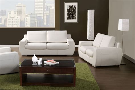 Gianmarco White Bonded Leather Living Room Set | OCfurniture.com