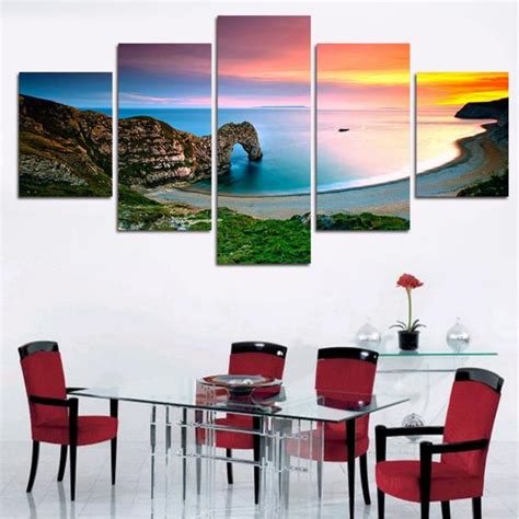 Famous Landscape Mediterranean Sea – Nature 5 Panel Canvas Art Wall ...