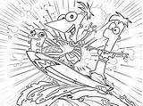 Phineas And ferb Christmas coloring Pages sketch template