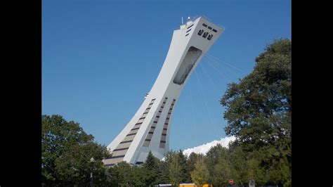 cable railway or funicular ride up the Montreal Olympic stadium tower - YouTube