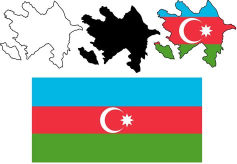 Republic of Azerbaijan map flag icon set 7886116 Vector Art at Vecteezy