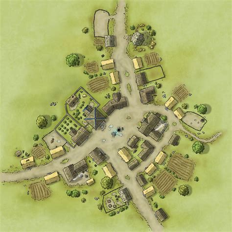 Map of a smallish village. (Lynnrassa from Cartographers' Guild) | Fantasy city map, Fantasy ...