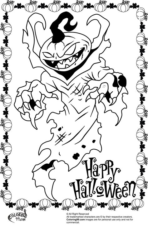 Scary Halloween Pumpkin Coloring Pages | Team colors