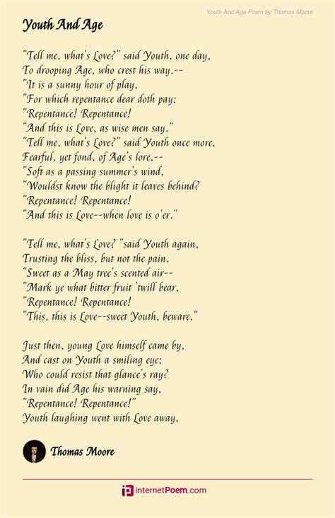 Youth And Age Poem by Thomas Moore