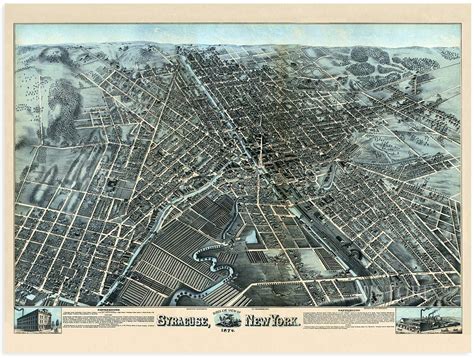 1874 Syracuse New York Map Wall Art Old Map of Syracuse NY | Etsy