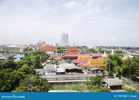 View of Nonthaburi City from MRT Purple Line Skytrain Running Go Stock ...