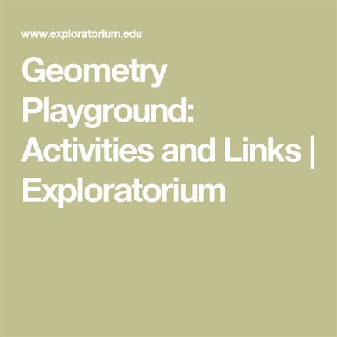 Geometry Playground: Activities and Links | Exploratorium | Science ...