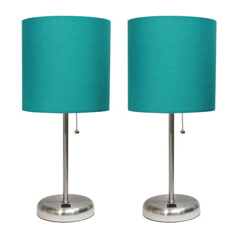 LimeLights Stick Lamp with USB Charging Port and Fabric Shade 2 Pack Set - Walmart.com - Walmart.com