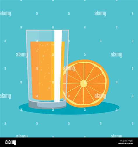 fresh orange fruit and organic juice Stock Vector Image & Art - Alamy