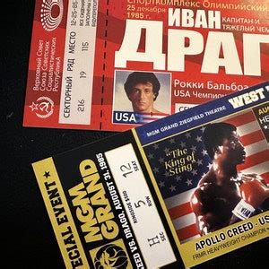 Rocky IV Fight Tickets rocky Vs Drago Russian Ticket & Apollo Vs Drago at MGM Grand - Etsy