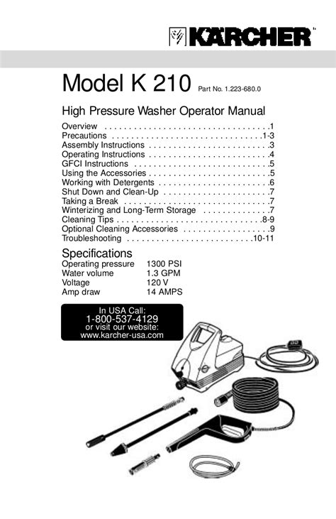 Download free pdf for Karcher K 210 Plus Pressure Washers Other manual