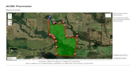 ACME Planimeter Planimeter Measure areas! Click on the map to place ...