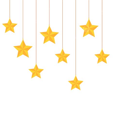 Hanging Shiny Stars Beautiful Star Decoration, Star, Suspension, Decoration PNG and Vector with ...