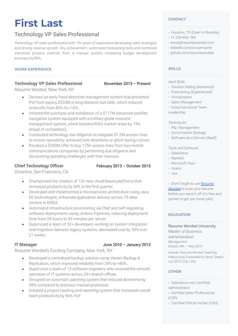 Director of Technology Resume Examples for 2024 | Resume Worded