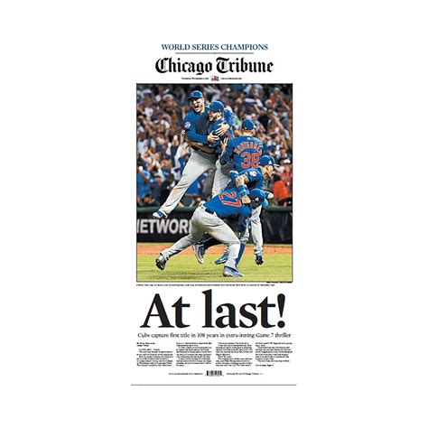 Chicago Tribune Cubs World Series Champions Front Page Poster | Shop ...