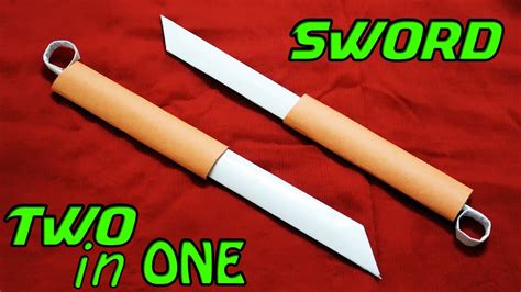 How to make a Double Paper Sword - Paper Sword (TWO in ONE) - YouTube