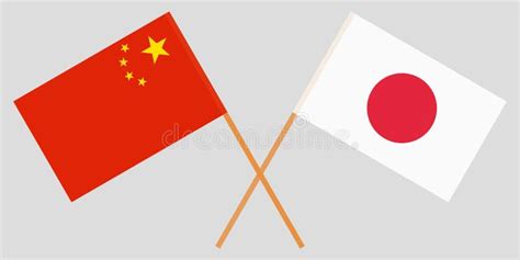 The Crossed Japan and China Flags. Official Colors Stock Vector - Illustration of double ...