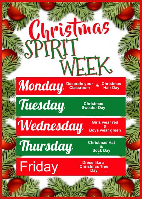 WCA – Christmas Spirit Week – December 14-18 | Websterville Christian Academy