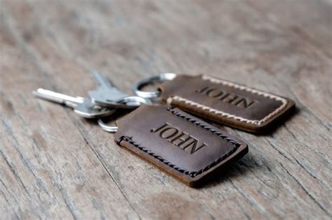 Personalized Leather Keychain [Handmade]