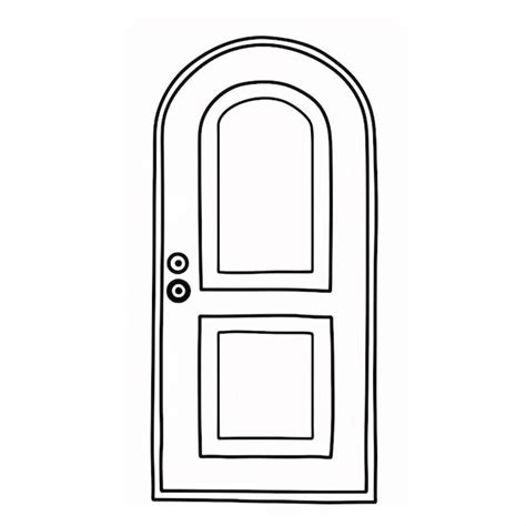 Premium Photo | A drawing of a door with a window and a door handle generative ai