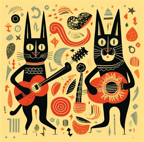Funny Cat With Guitar Music Art Free Stock Photo - Public Domain Pictures