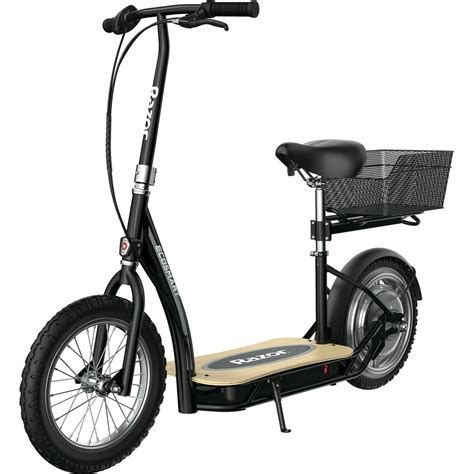 EcoSmart Metro HD Electric Scooter –Padded Seat, Wide Bamboo Deck, 16"Air-Filled Tires ...