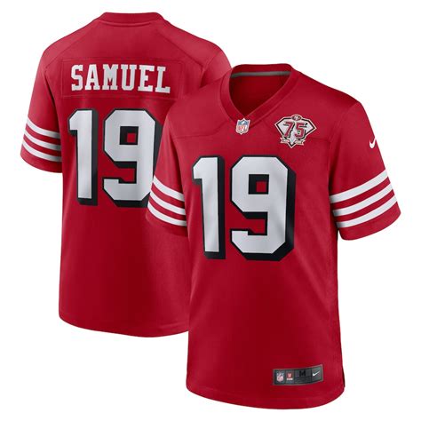 Men's Nike Deebo Samuel Scarlet San Francisco 49ers 75th Anniversary ...