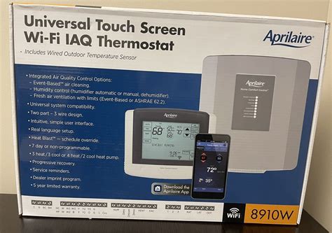 Aprilaire 8910W Touch Screen Wi-Fi IAQ Thermostat | eBay