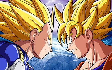 HD wallpaper: Dragon Ball Z Super Saiyan Vegeta vs Super Saiyan Goku ...