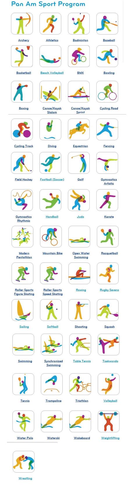 2015 pan am games pictograms - Google Search | Pan am, Olympic sports ...