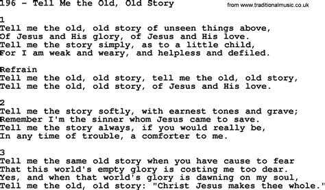 Adventist Hymnal, Song: 196-Tell Me The Old, Old Story, with Lyrics ...