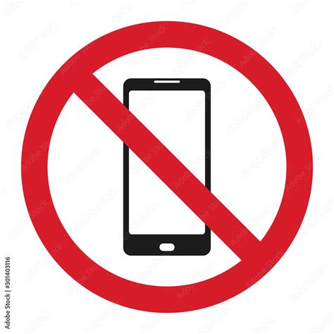 No cell phone sign: Mobile phone symbol Stock Vector | Adobe Stock