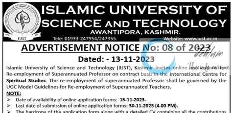 ISLAMIC UNIVERSITY OF SCIENCE AND TECHNOLOGY IUST AWANTIPORA ...